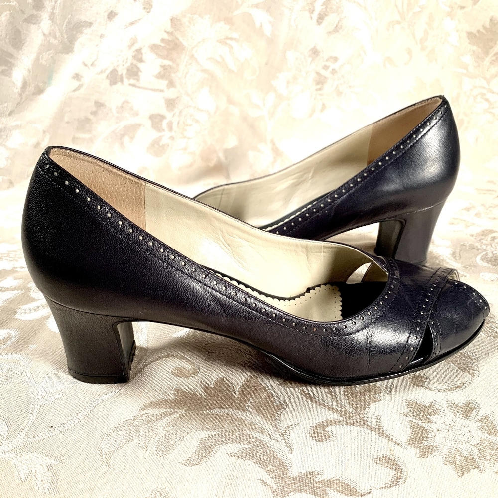 Franco Sarto Navy Peeptoe Pump